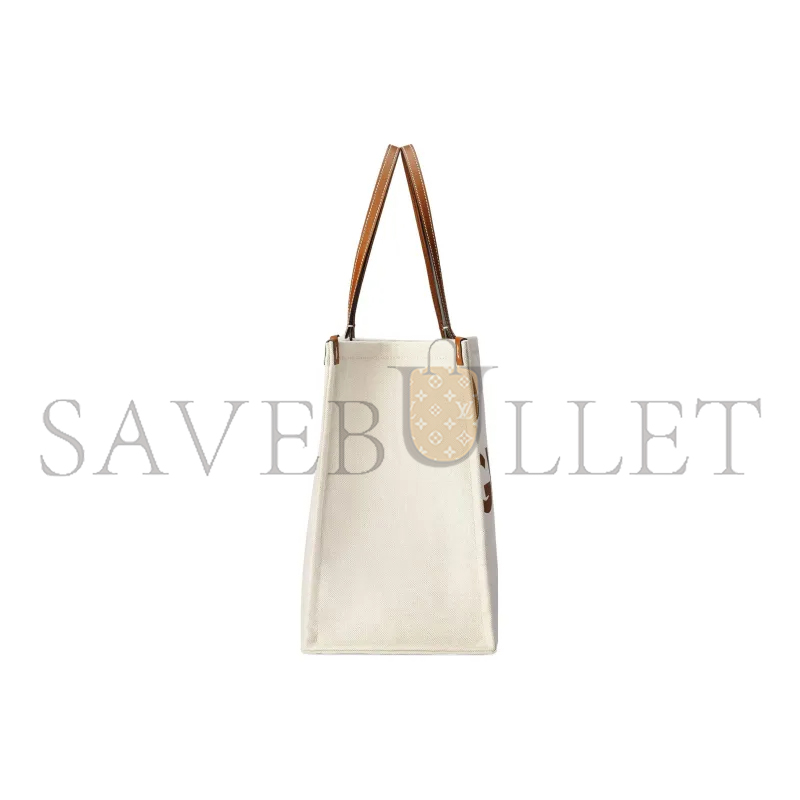 GUCCI PRINT TOTE BAG NEW BEIGE CANVAS 772176 (41*29*18cm)